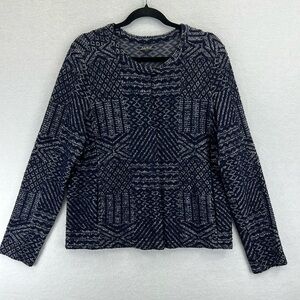 Lucky Brand Cardigan Sweater Size XL Navy Blue Knit Snap Front Long Sleeve EUC
